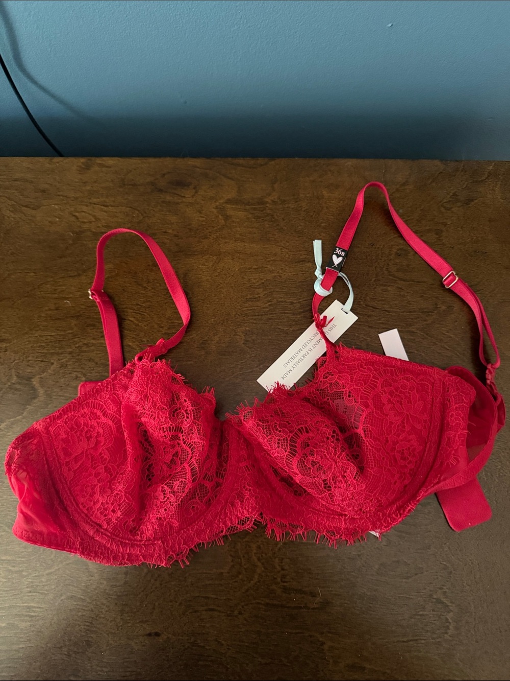 Dream Angels Push-up w/o padding- Red Lace Underwire Bra - NWT